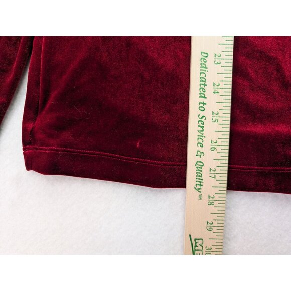 White Stag Women's Top Size XL Red Velour Velvet Textured 2-For Goth Romantic - Picture 14 of 16